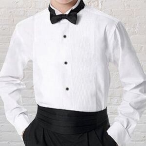 Neil Allyn Tuxedo Shirt Boys Size Small NWT white Pleated